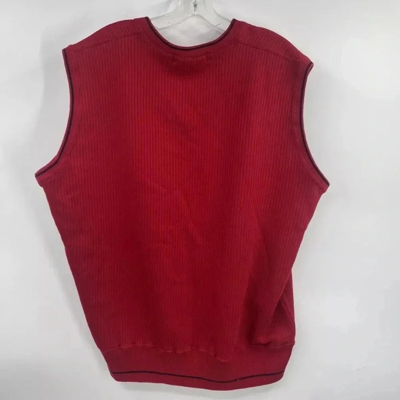 Vintage Polo Ralph Lauren Golf  Vest V Neck Mens L Red Cotton Rib Y2K - Picture 4 of 5